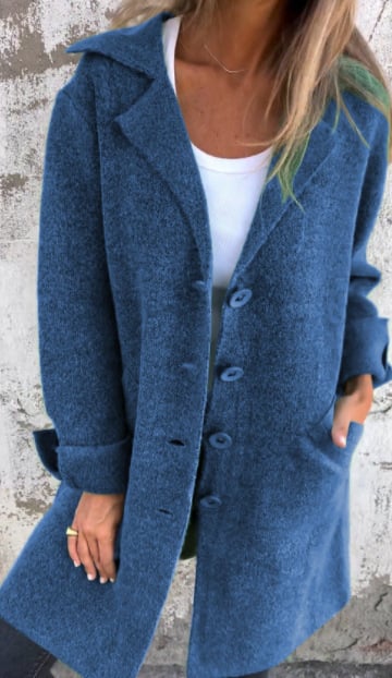 Baylea™ | Casual buttoned coat with wool lapels