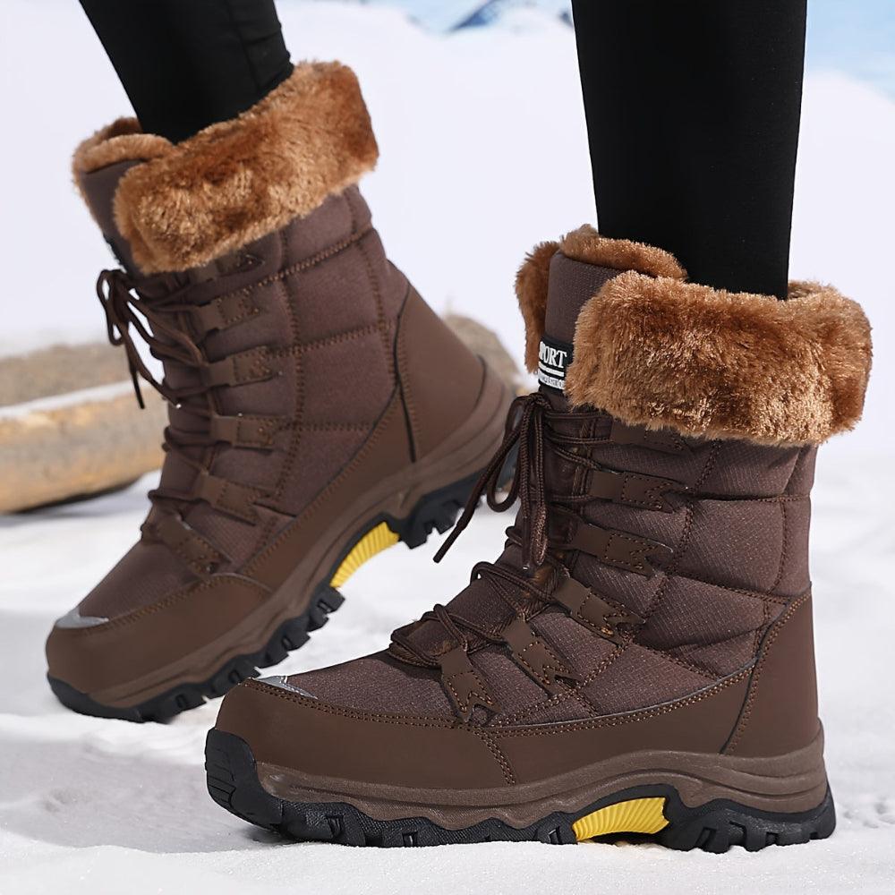 Waterproof Snow Boots With Synthetic Fur