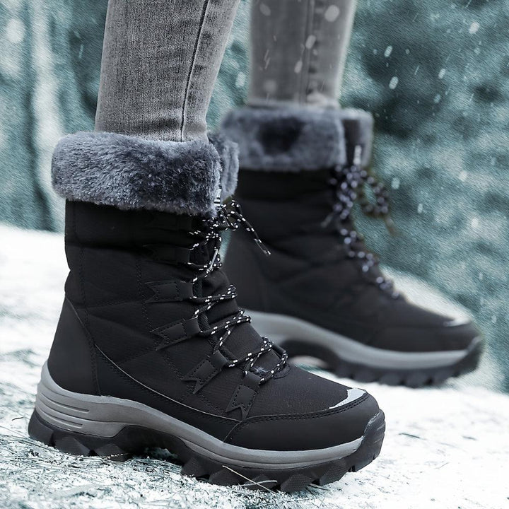 Waterproof Snow Boots With Synthetic Fur