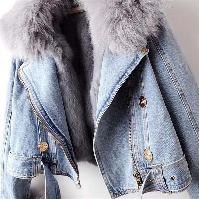 Celeste™ | Denim Jacket With Eco-Friendly Fur