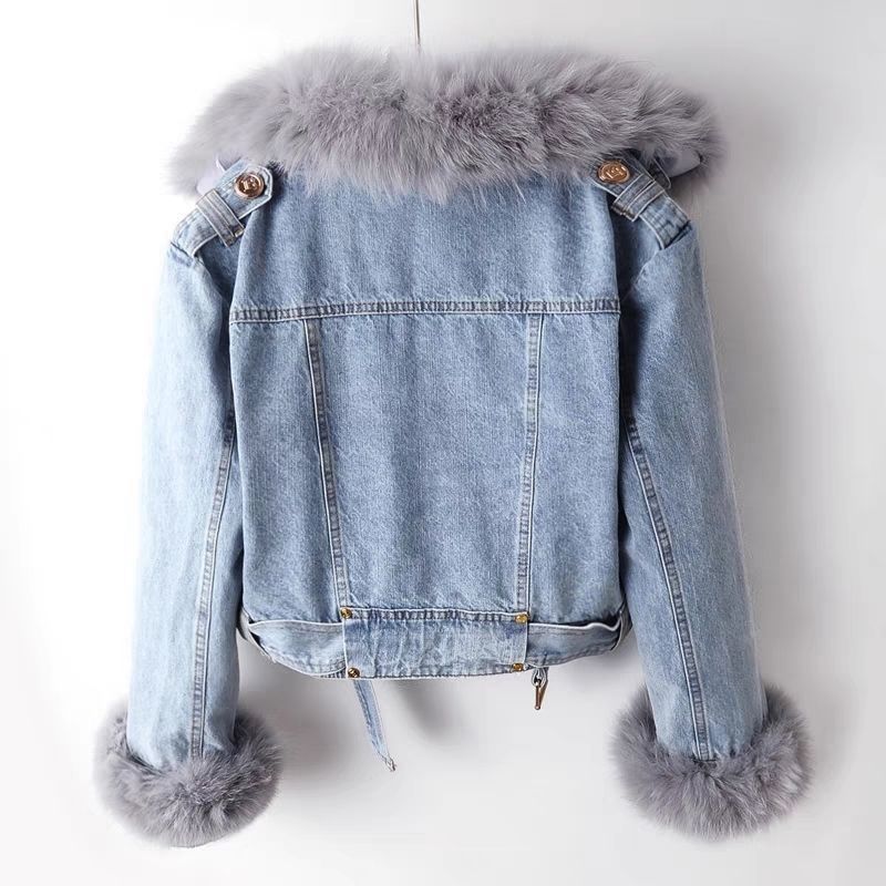 Celeste™ | Denim Jacket With Eco-Friendly Fur