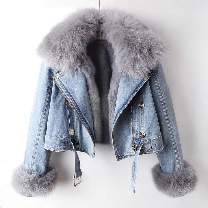 Celeste™ | Denim Jacket With Eco-Friendly Fur